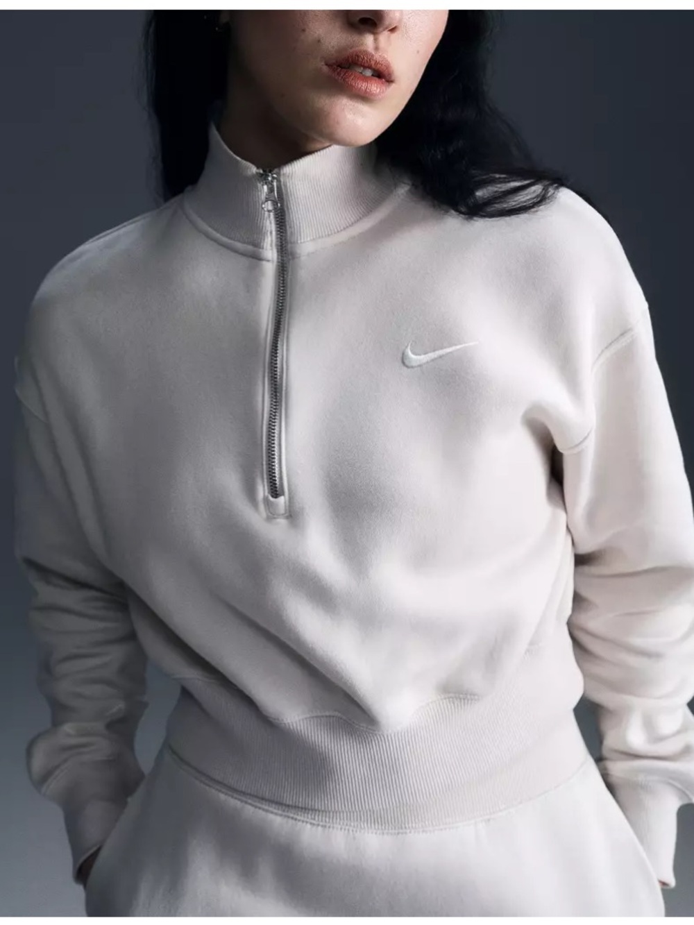 Nike Women’s Light Cream Half-Zip Pullover Sweatshirt